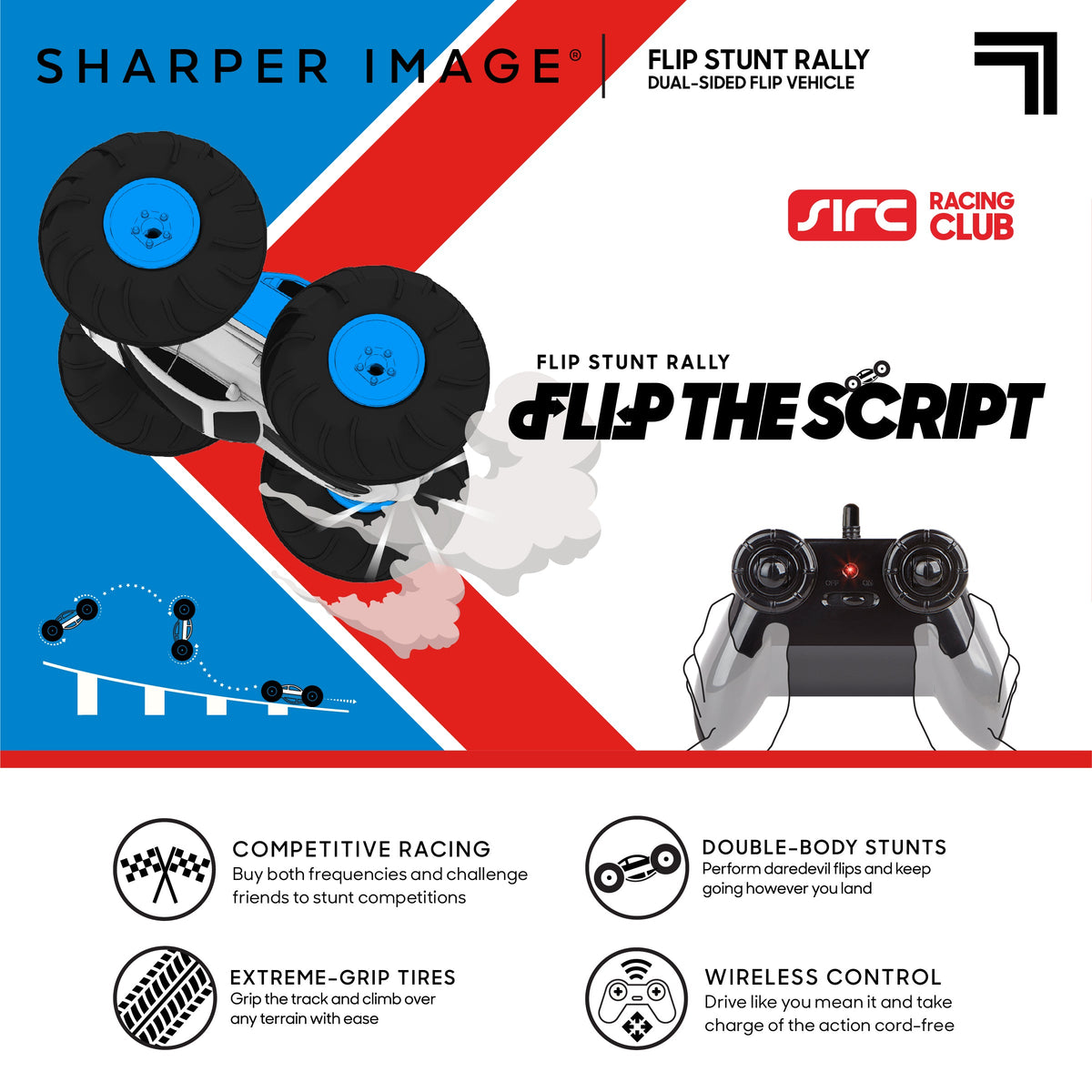 Sharper Image - Flip Stunt Rally Remote Control Stunt Vehicle - Vehicles