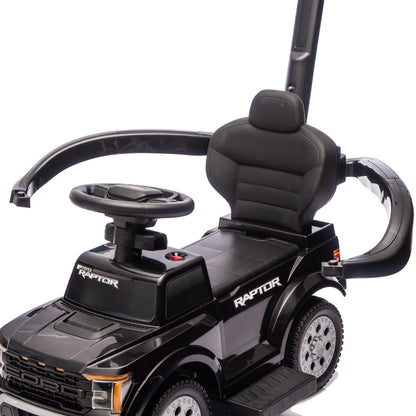 Freddo - Ford Raptor 3-in-1 Push Ride On Toy Car - Black - Outdoor
