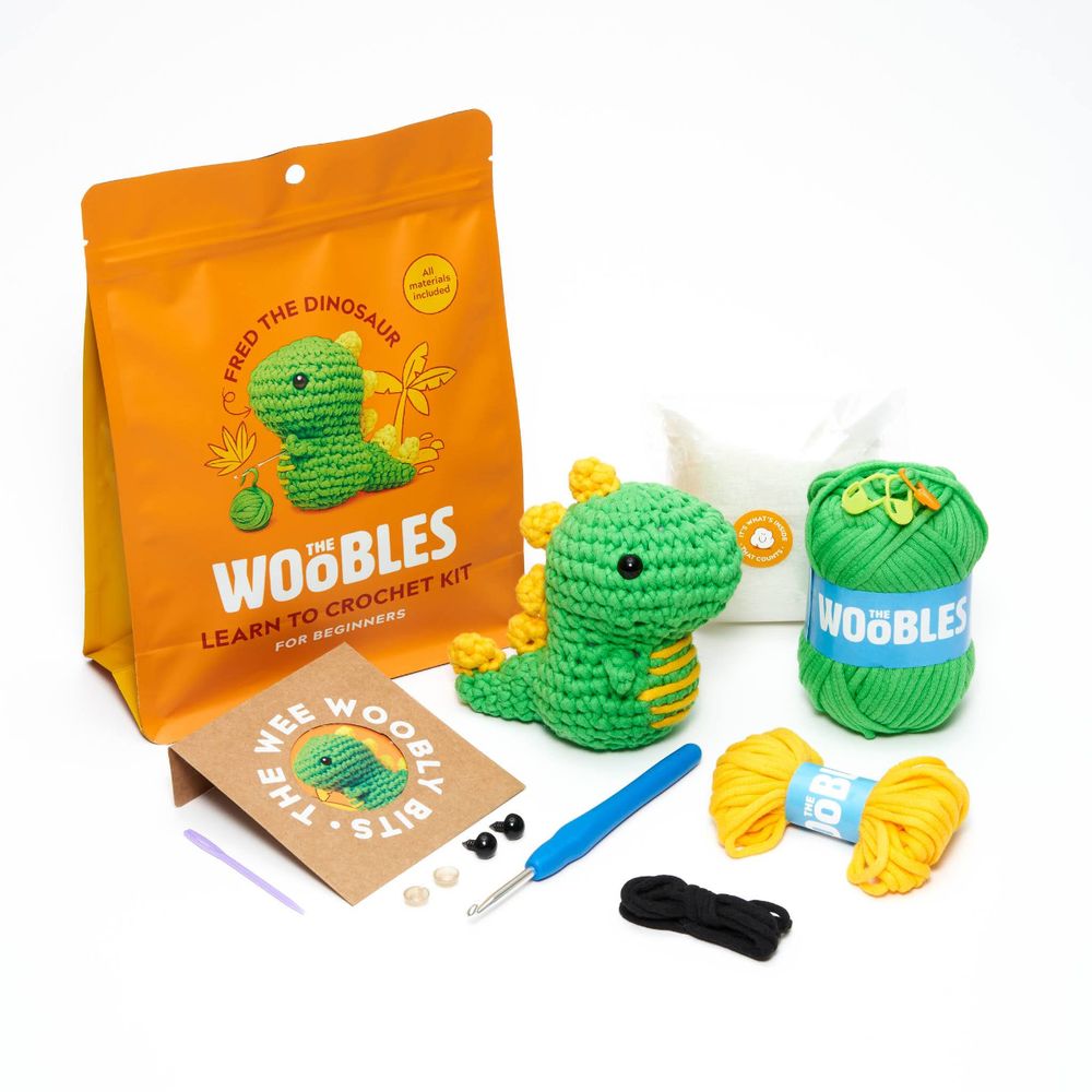 The Woobles - Fred the Dino Learn to Crochet Kit - Creativity