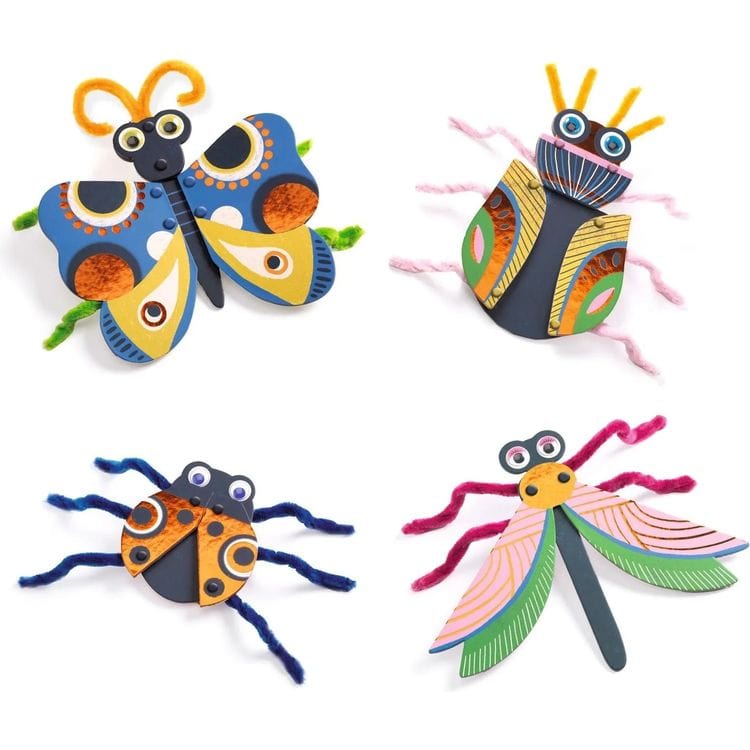 Djeco - Fuzzy Bugs 3D Collage - Creativity