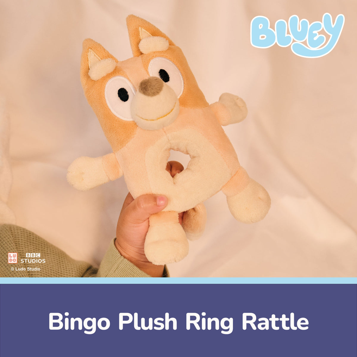 Gund - GUND Bingo Plush Ring Rattle - 6” - World Of Bluey