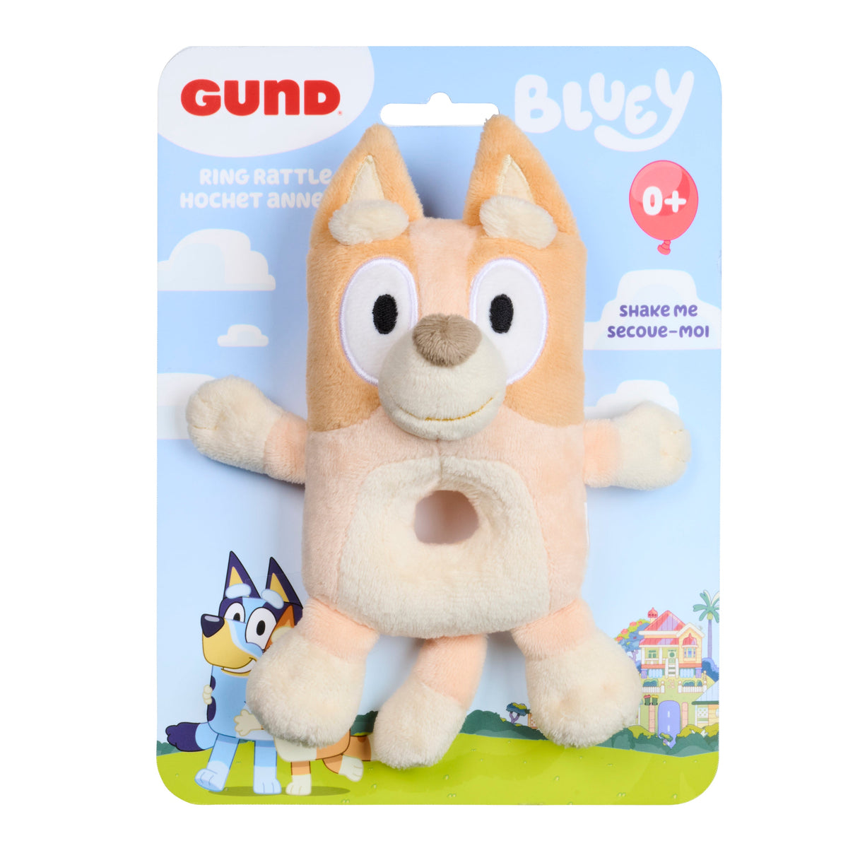 Gund - GUND Bingo Plush Ring Rattle - 6” - World Of Bluey