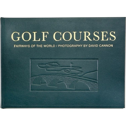 Graphic Image - "Golf Courses: Fairways of the World" Book in Green Bonded Leather - Books