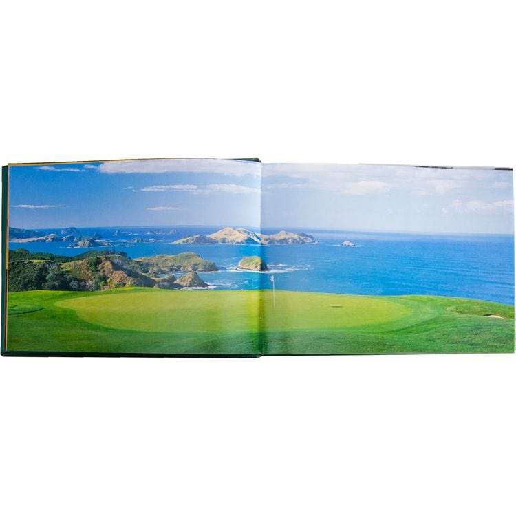 Graphic Image - "Golf Courses: Fairways of the World" Book in Green Bonded Leather - Books
