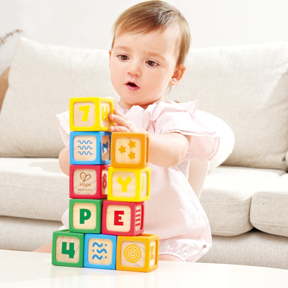 Hape - Grip-n-Stack Silicone & Wood Blocks - Preschool