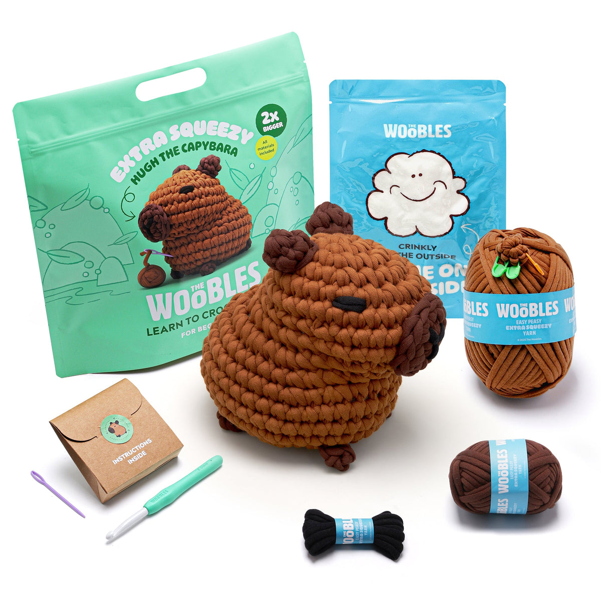 The Woobles - Hugh the Capybara Learn to Crochet Kit - Creativity