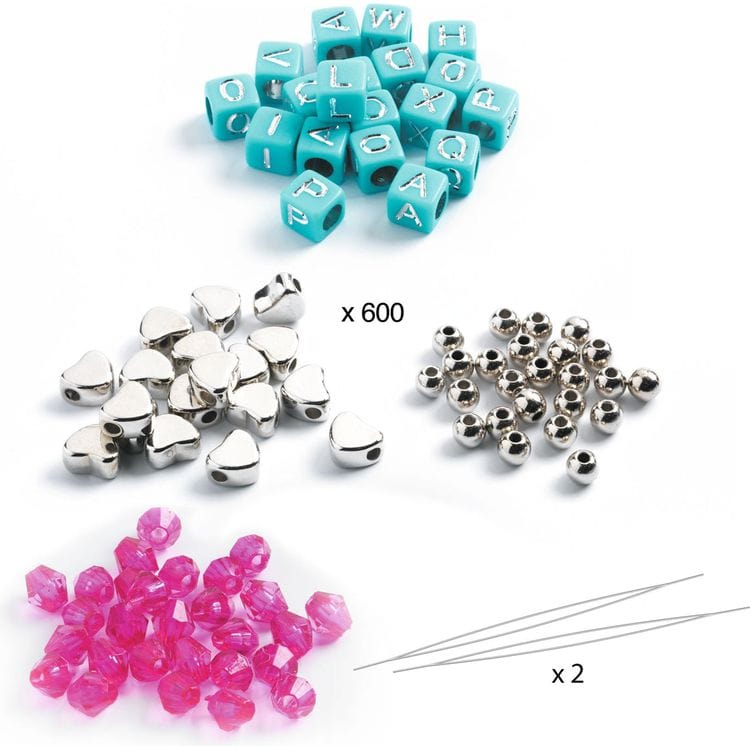 Djeco - Jewelry Making Alphabet Beads - Silver - Creativity