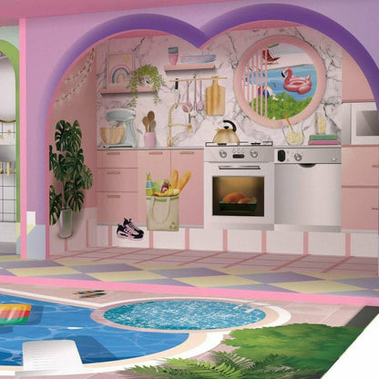 Teamson Kids - Kids Dreamland Sunset 3-Level Dollhouse Set for 12" Dolls - Preschool