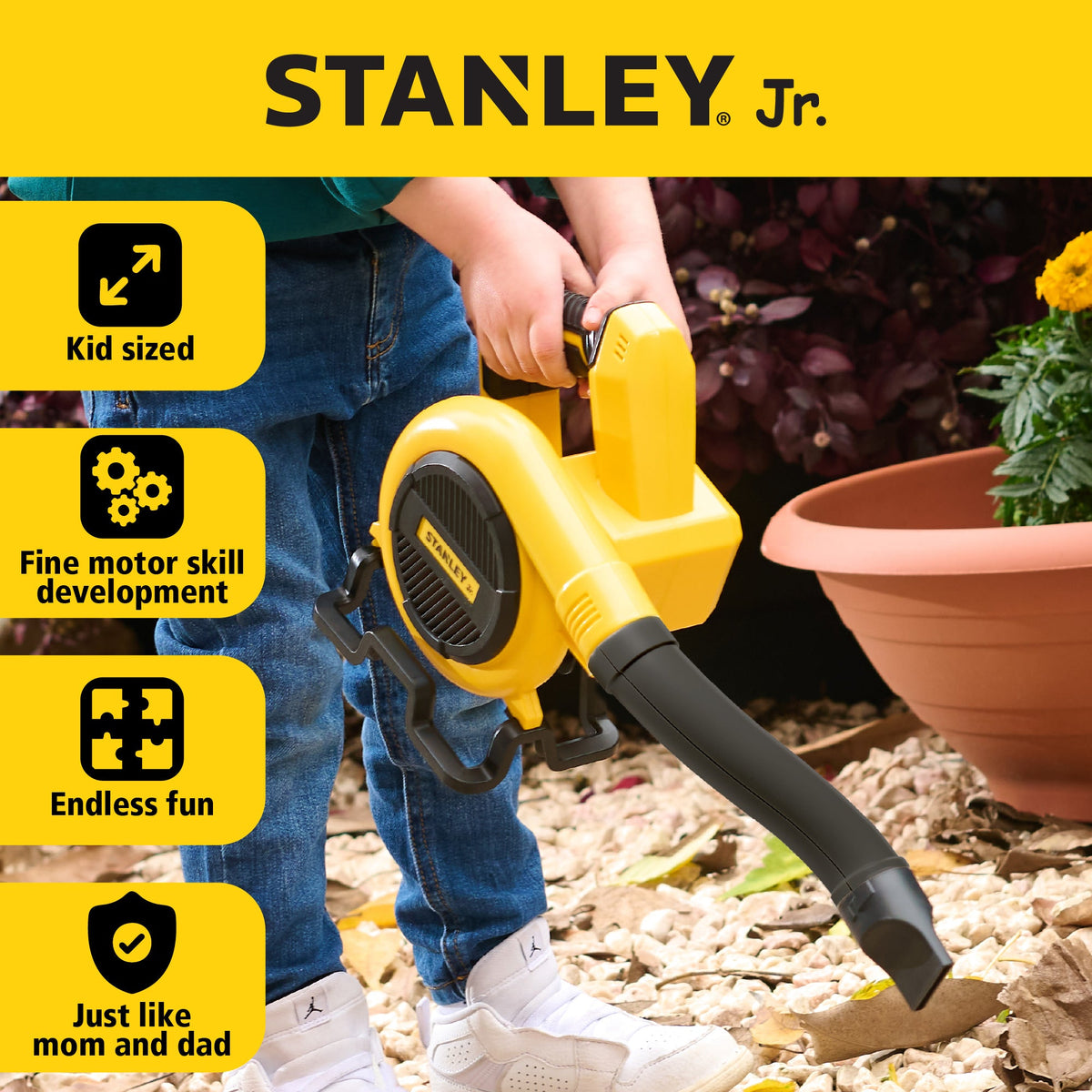 Stanley Jr. - Kids Leaf Blower - Battery Operated Toy Leaf Blower for Kids - Preschool