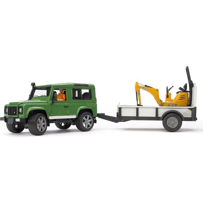 Bruder - Land Rover with Trailer, Worker & JCB Excavator - Vehicles