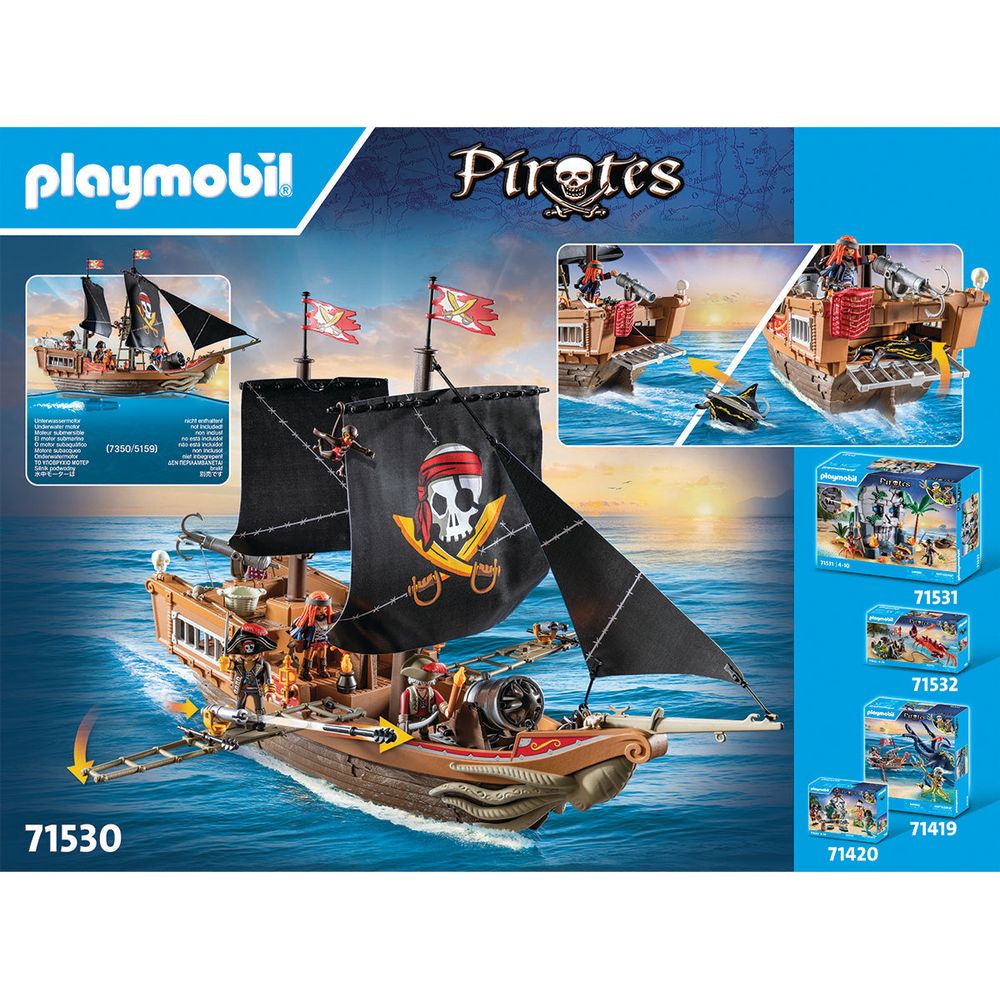 Playmobil - Large Pirate Ship Playset - Preschool