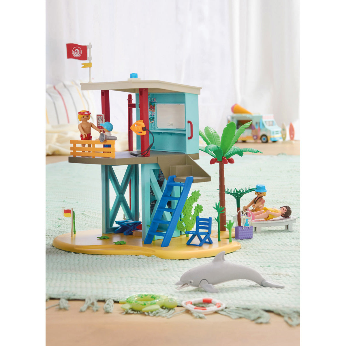 Playmobil - Lifeguard Tower with Beach Buggy Playset - Preschool