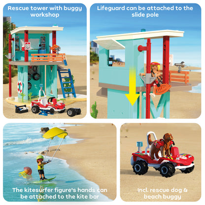 Playmobil - Lifeguard Tower with Beach Buggy Playset - Preschool
