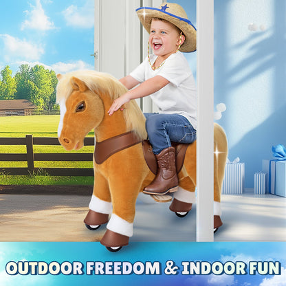 PonyCycle, Inc. - Light Brown Horse Model Y Ride on Toy - 4-7 Years - Outdoor