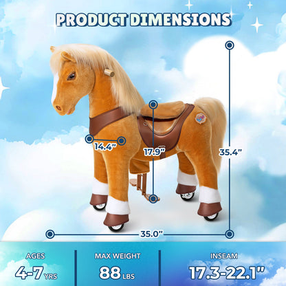 PonyCycle, Inc. - Light Brown Horse Model Y Ride on Toy - 4-7 Years - Outdoor