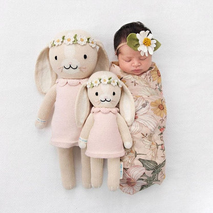 Cuddle And Kind - Little 13" Hannah the Bunny (Blush) Hand-Knit Doll - Plush