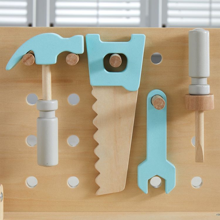 Wonder & Wise - Little Builder Wooden Construction Workbench - Preschool