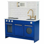 Teamson Kids - Little Chef Berlin Modern Play Kitchen - White / Blue - Preschool