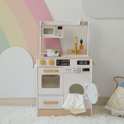 Teamson Kids - Little Chef Lake Tahoe Wooden Play Kitchen Washer & Mini Garden - White - Preschool