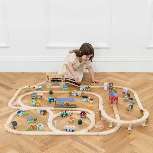 Le Toy Van - London Wood Train Set – 120 Pieces - Preschool