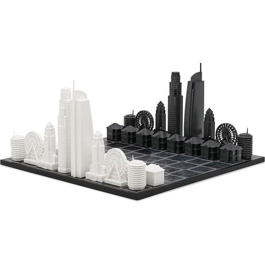 Skyline Chess - Los Angeles Edition Acrylic Chess Set with Wood Map Board - Games