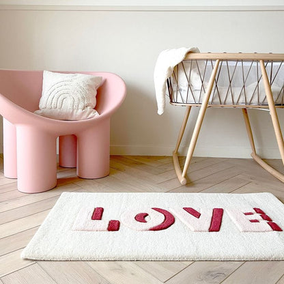 Maison Deux - Love Rug - Cream/Red - Room Decor