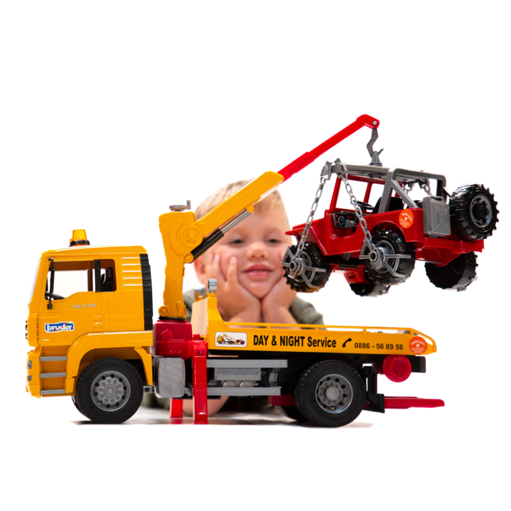 Bruder - MAN TGA Breakdown Truck with Cross Country Vehicle - Vehicles