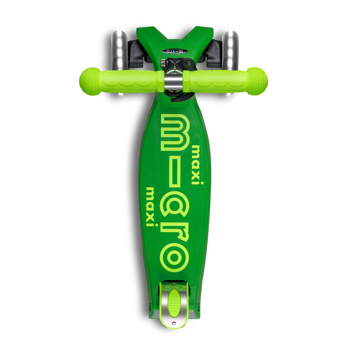 Micro Kickboard - Maxi Deluxe Foldable LED Neon Scooter - Parrot Green - Outdoor