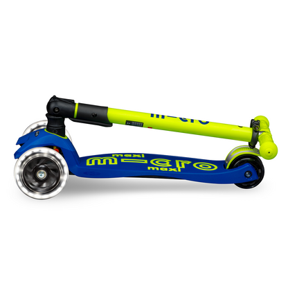 Micro Kickboard - Maxi Deluxe Foldable LED Scooter - Neon Canary Yellow - Outdoor