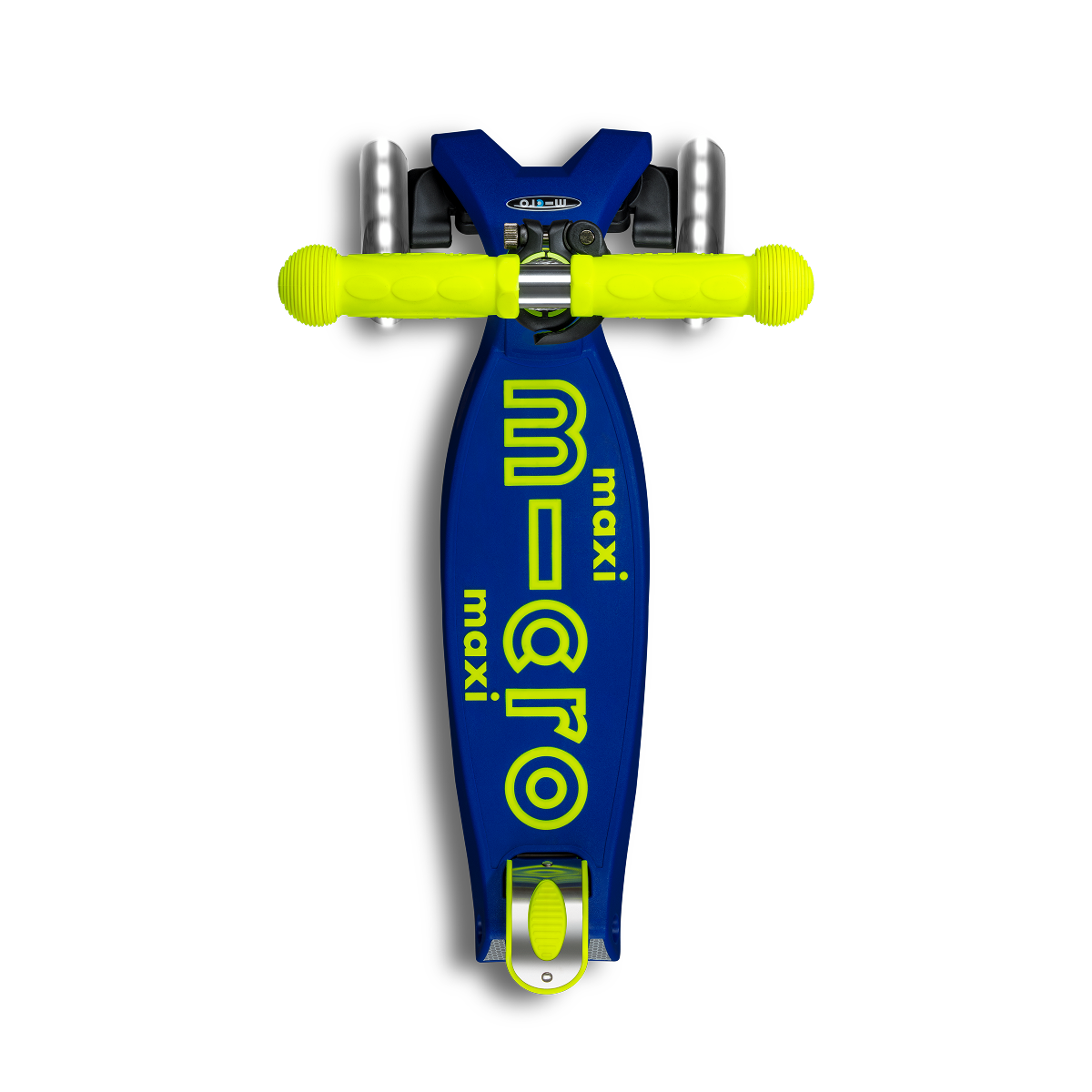 Micro Kickboard - Maxi Deluxe Foldable LED Scooter - Neon Canary Yellow - Outdoor