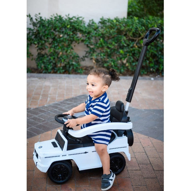Best Ride on Cars - Mercedes G-Wagon 3 In 1 Push Car - White - Outdoor