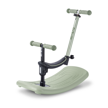 Micro Kickboard - Mini Deluxe Rock & Go LED Scooter - Olive Sage - Outdoor