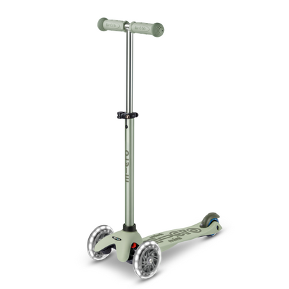 Micro Kickboard - Mini Deluxe Rock & Go LED Scooter - Olive Sage - Outdoor