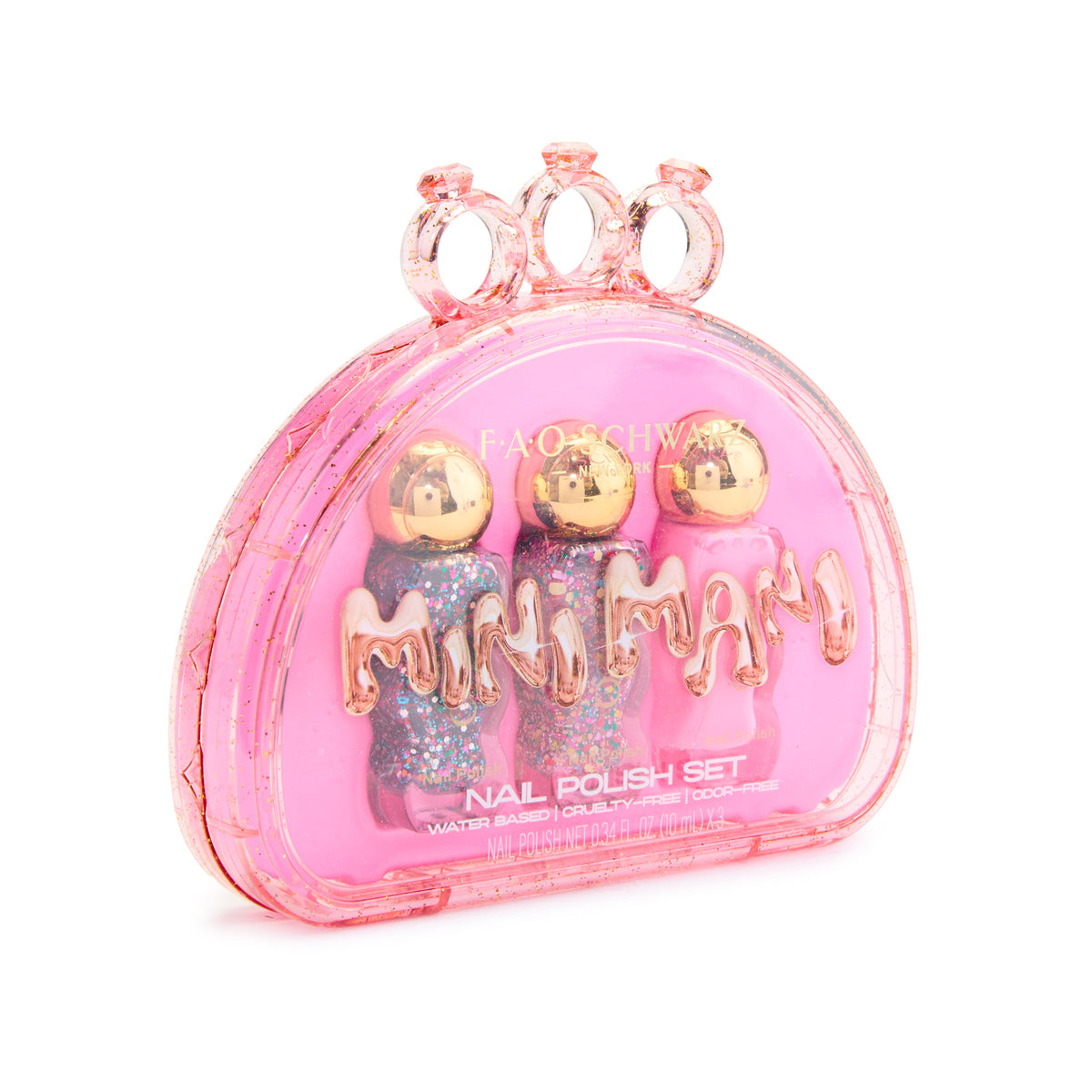 FAO Schwarz - Mini Mani Nail Polish 3 Pack for Kids - Fashion Activity and Roleplay