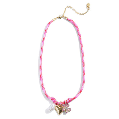 Minibar by BaubleBar - Minibar Paracord Necklace - Pink Hearts - Trend Accessories