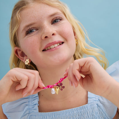 Minibar by BaubleBar - Minibar Paracord Necklace - Pink Hearts - Trend Accessories