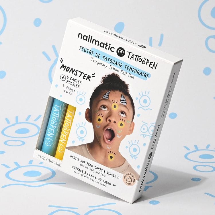Nailmatic - Monster Tattoo Pen Set for Kids - Trend Accessories