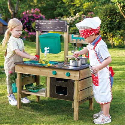 Hape - Mud Kitchen Wooden Toy Playset with Accessories - Preschool