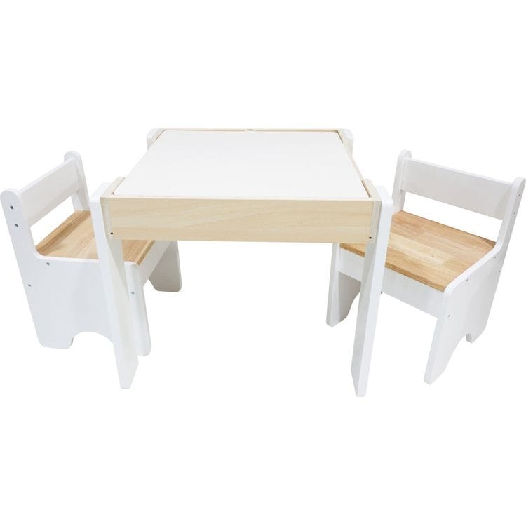 Teamson Kids - Multi-Activity Table with Reversible Tabletop & Chairs Set - Preschool