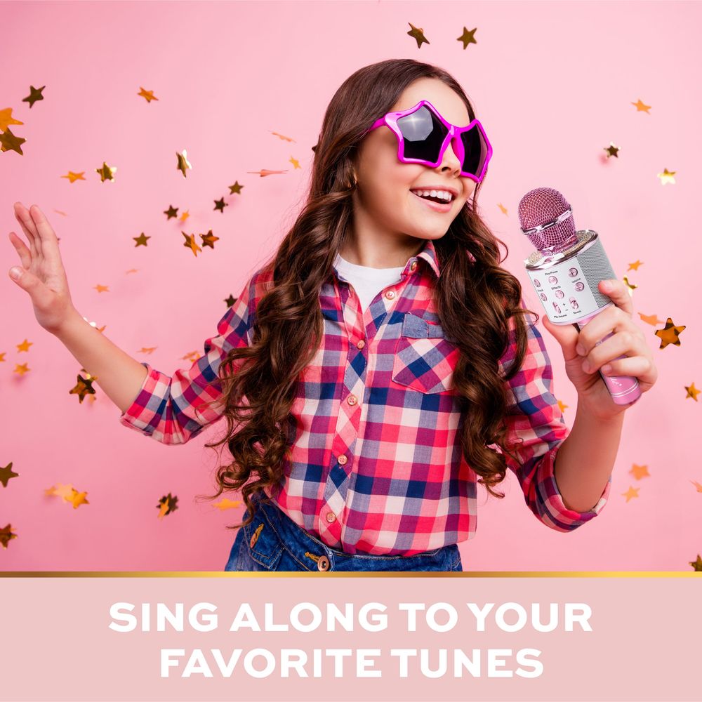 FAO Schwarz - Musical Microphone Rhinestone Bluetooth Broadcaster - Music
