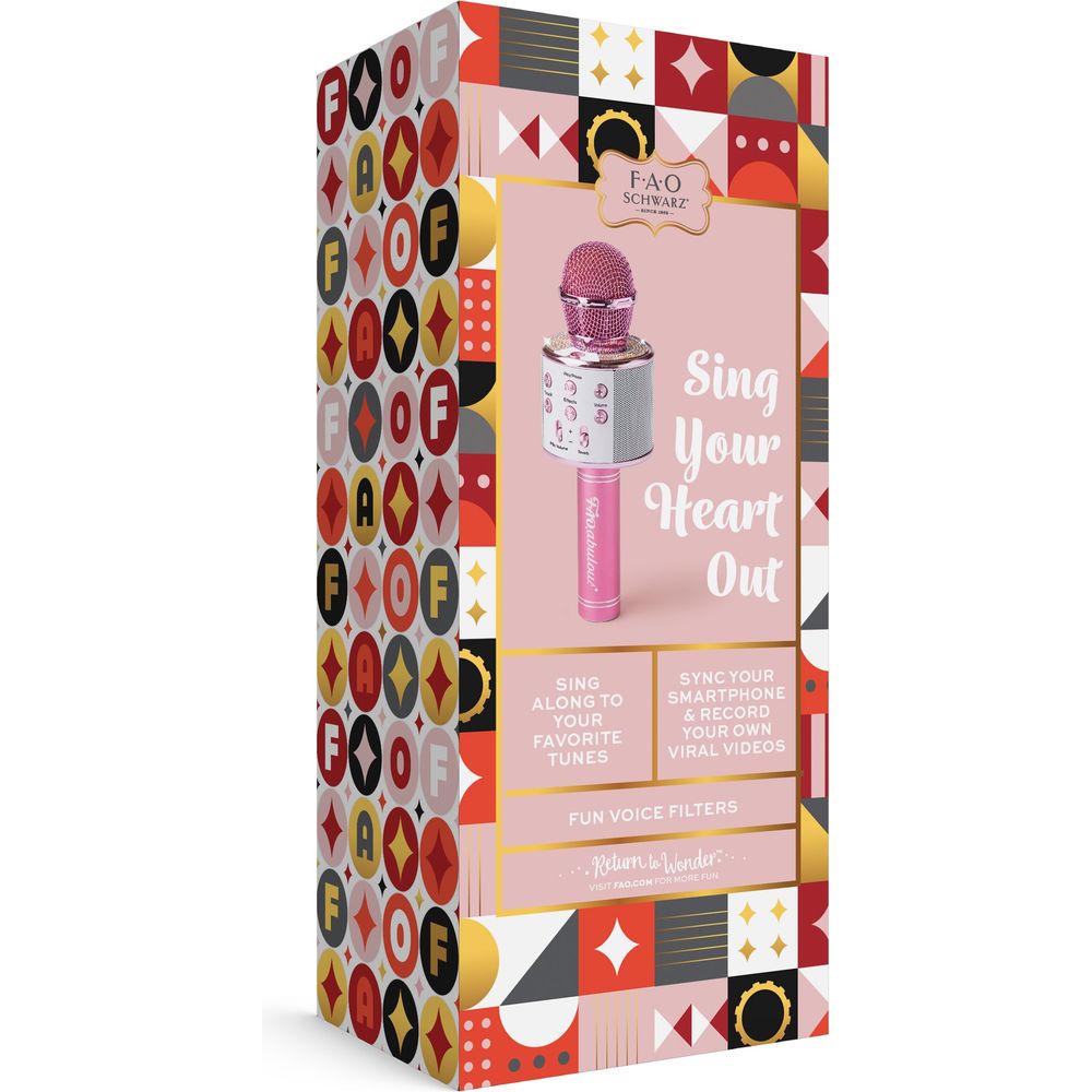 FAO Schwarz - Musical Microphone Rhinestone Bluetooth Broadcaster - Music