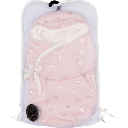 FAO Schwarz - My FAO Doll Swaddle - Pink With Gold Hearts - My FAO Doll