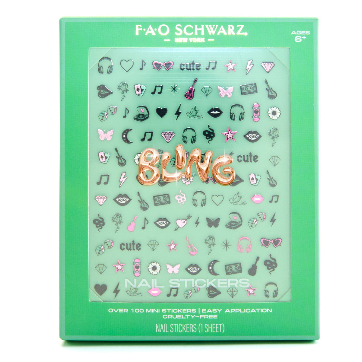 FAO Schwarz - Nail Stickers Set - Bling - Fashion Activity and Roleplay
