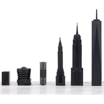 Skyline Chess - New York Versus Los Angeles Acrylic Chess Set with Marble Hatch Board - Games