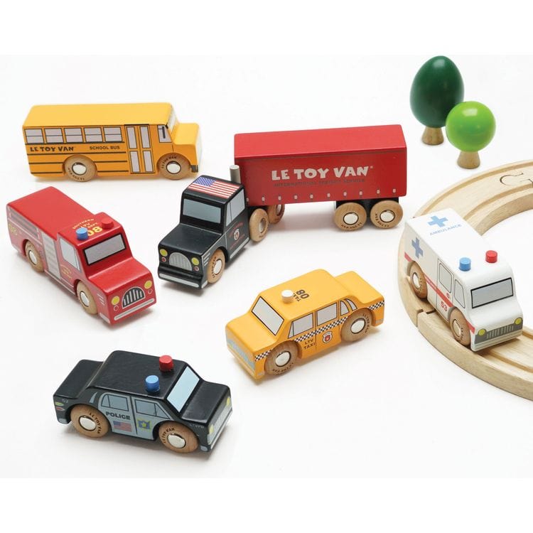 Le Toy Van - New York Wood Toy Car Set - 7 Piece - Preschool