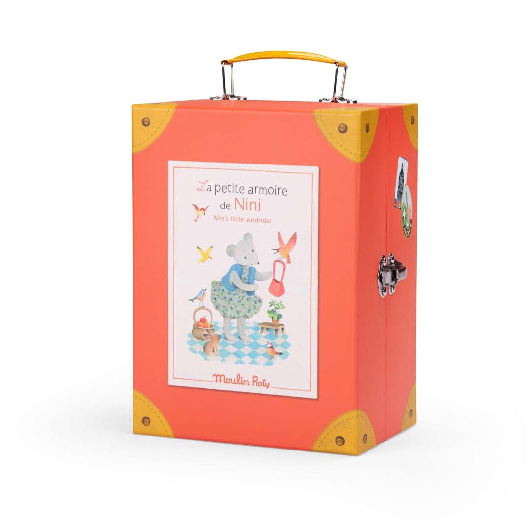 Moulin Roty - Nini Doll with Little Wardrobe Suitcase - The Big Family - Dolls
