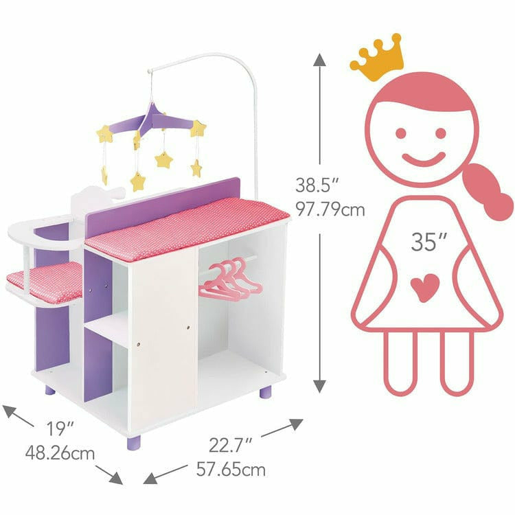 Teamson Kids - Olivia's Little World - Little Princess Baby Doll Changing Station with Storage - Dolls