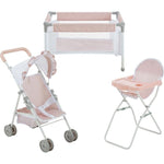 Teamson Kids - Olivia's Little World Polka Dot Princess Baby Doll 3 Piece Nursery Set - Pink - Dolls