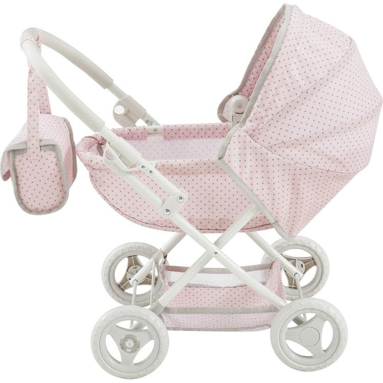 Teamson Kids - Olivia's Little World Polka Dot Princess Baby Doll Pram Stroller - Dolls