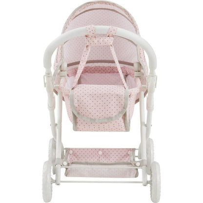 Teamson Kids - Olivia's Little World Polka Dot Princess Baby Doll Pram Stroller - Dolls